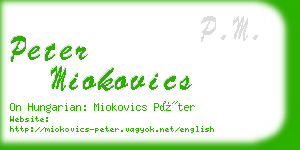 peter miokovics business card